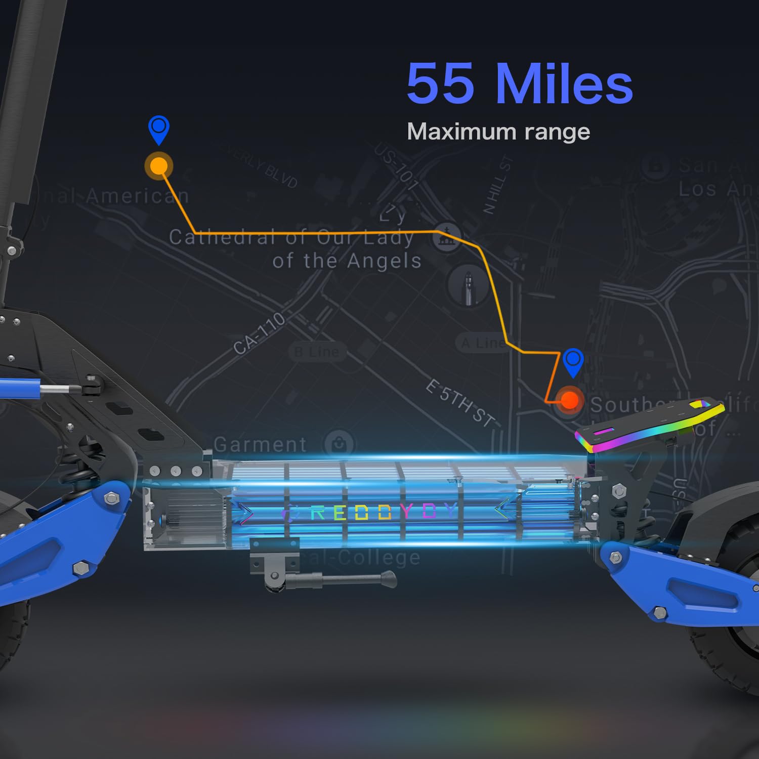 Dual Motor All-Terrain Electric Scooter with Seat
