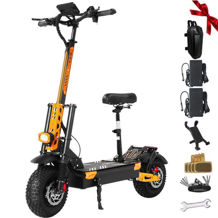Dual Motor All-Terrain Electric Scooter with Seat