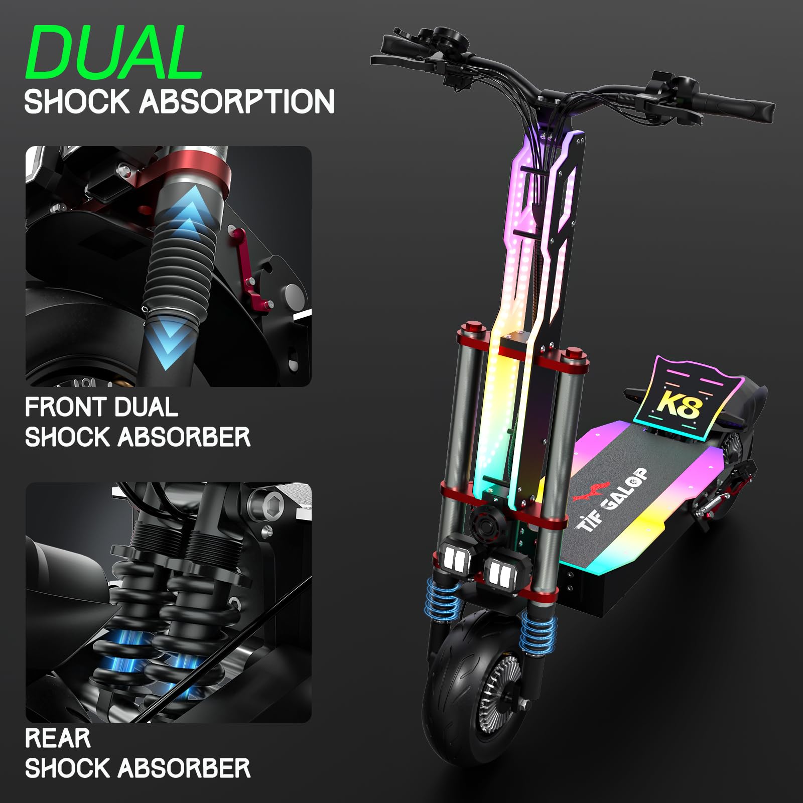 Dual Motor Electric Scooter with Seat