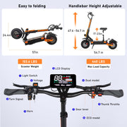 Dual Motor All-Terrain Electric Scooter with Seat