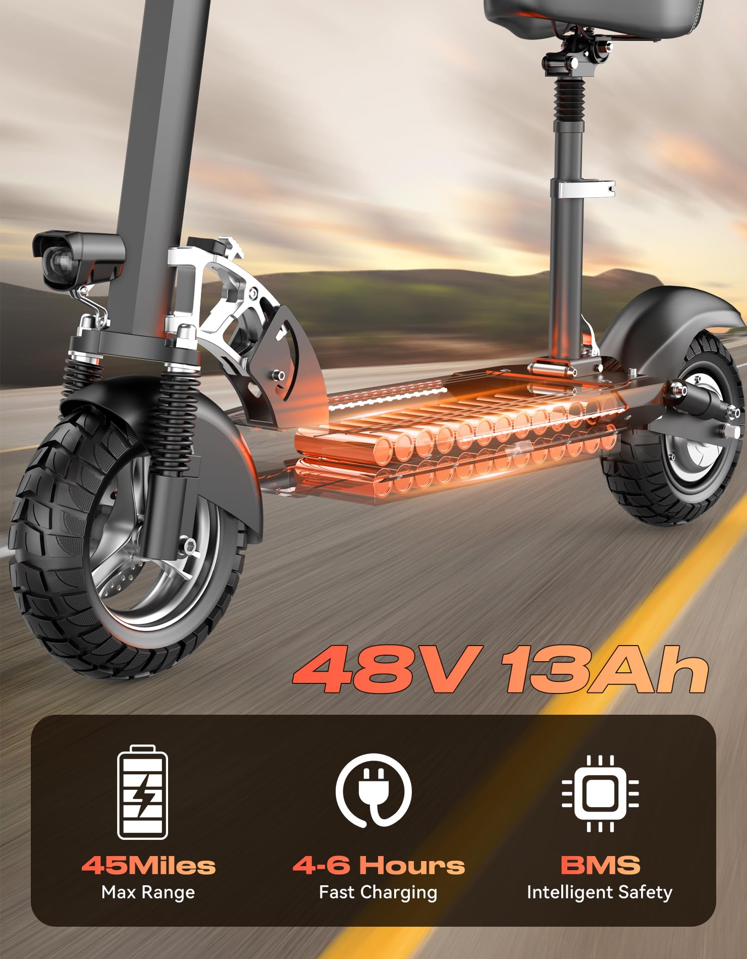 All-Terrain Electric Scooter with Seat