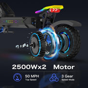 Dual Motor All-Terrain Electric Scooter with Seat