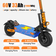 Dual Motor All-Terrain Electric Scooter with Seat