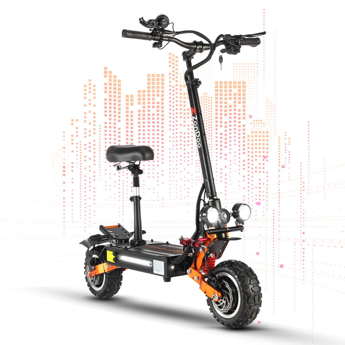 Dual Motor All-Terrain Electric Scooter with Seat