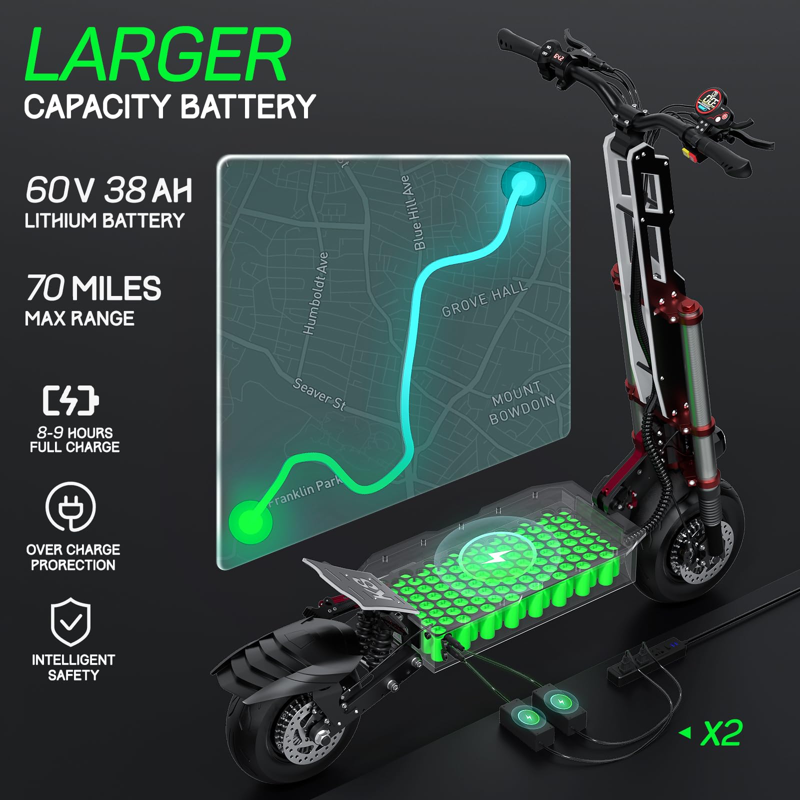 Dual Motor Electric Scooter with Seat