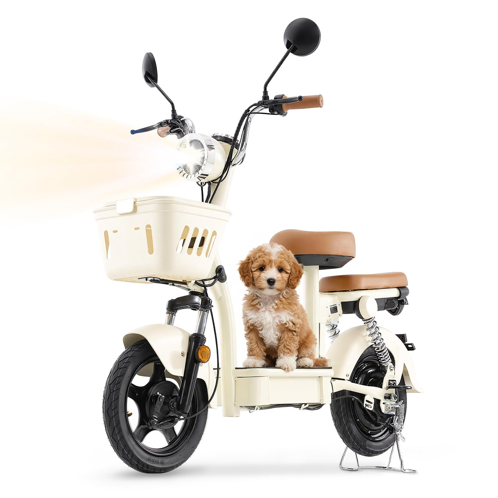 Electric Scooter with Seat & Basket