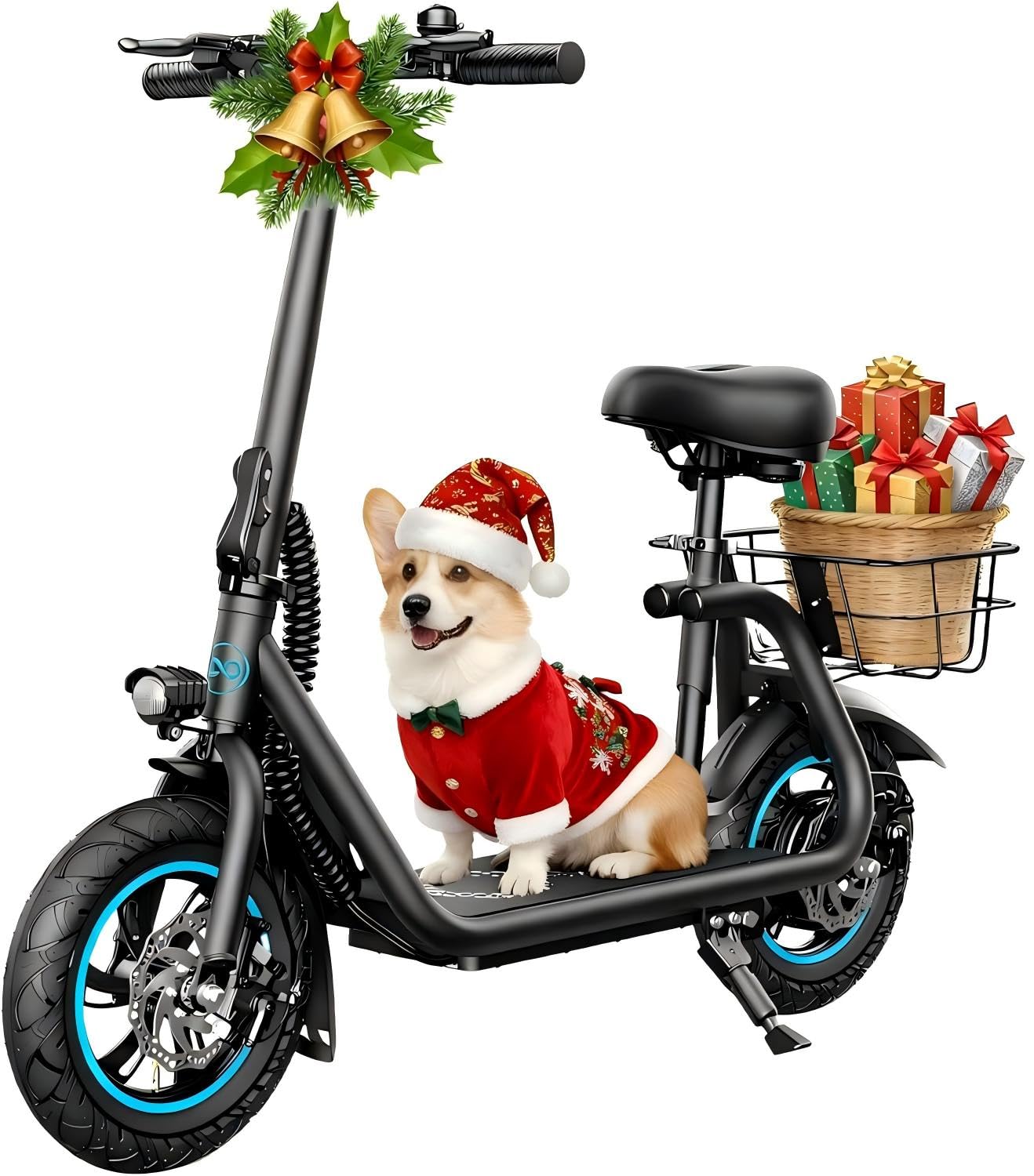 Electric Scooter with Seat & Basket