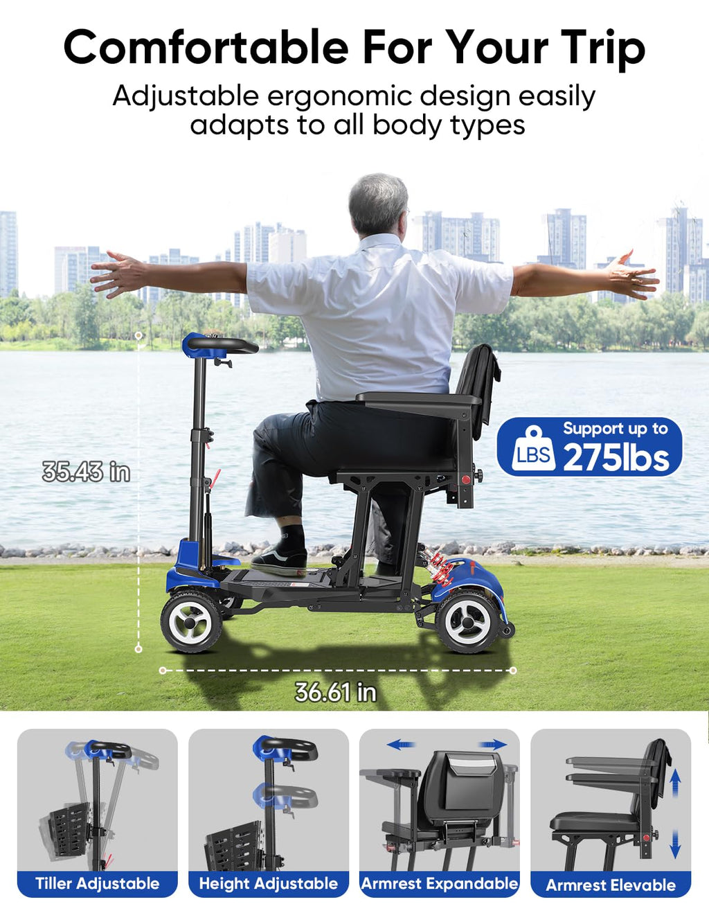 Folding 4-Wheel Mobility Scooter