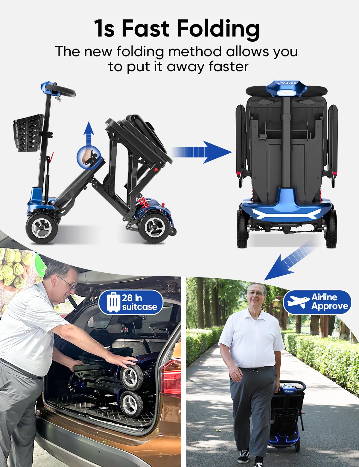 Folding 4-Wheel Mobility Scooter