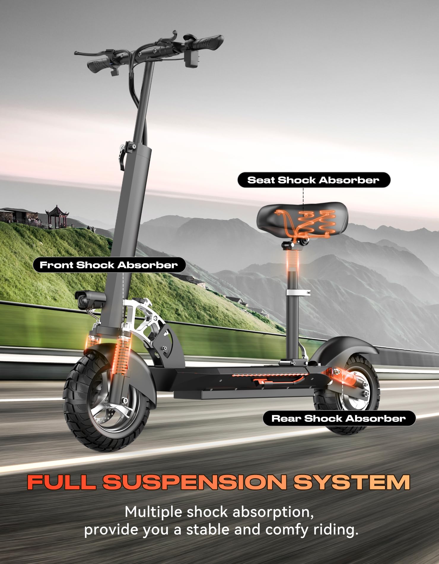 All-Terrain Electric Scooter with Seat