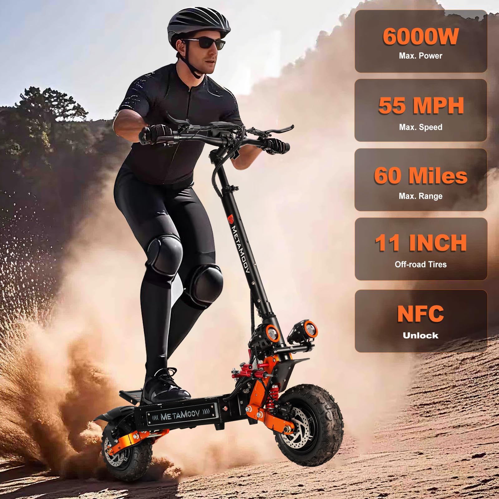 Dual Motor All-Terrain Electric Scooter with Seat