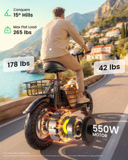 Electric Scooter with Seat & Basket