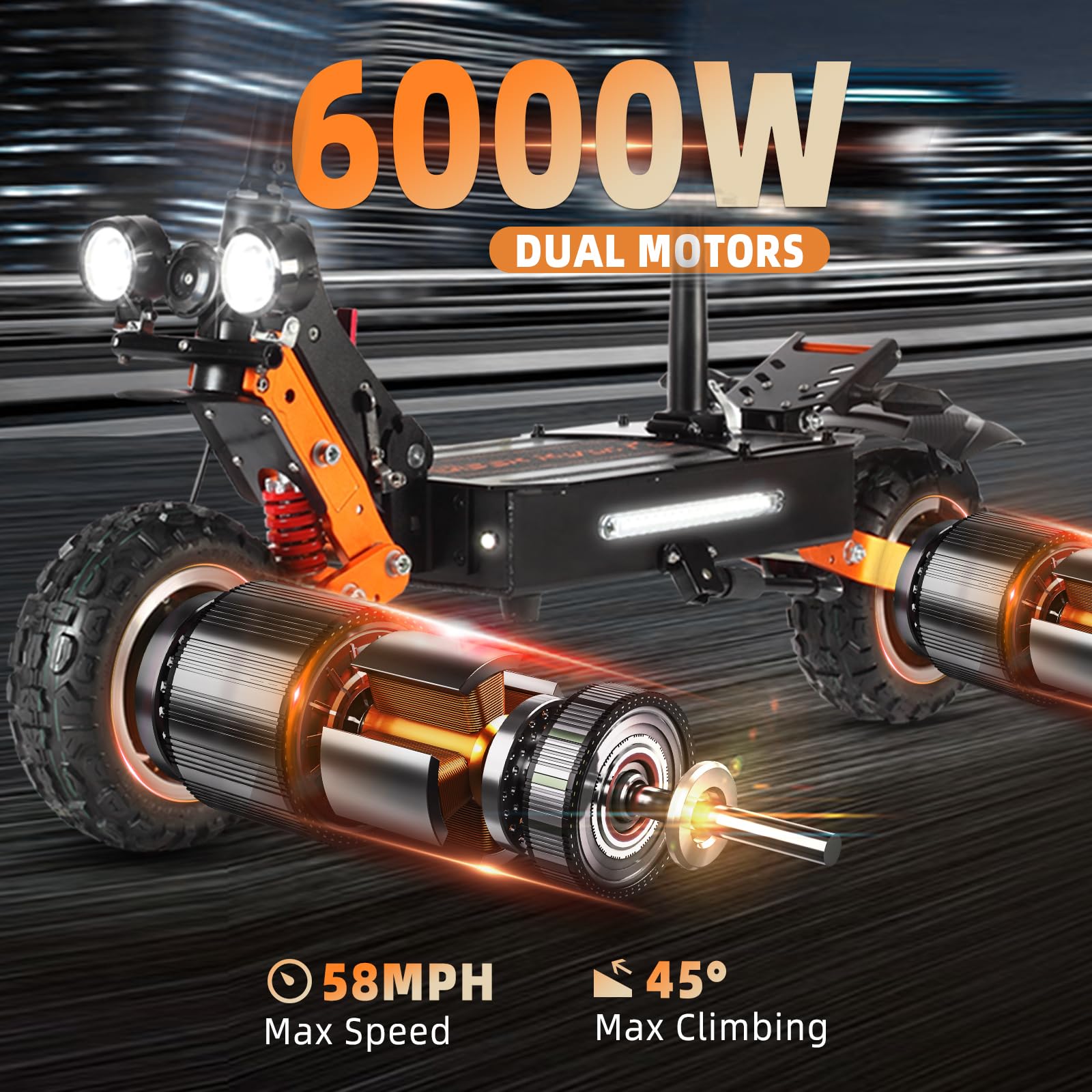 Dual Motor All-Terrain Electric Scooter with Seat