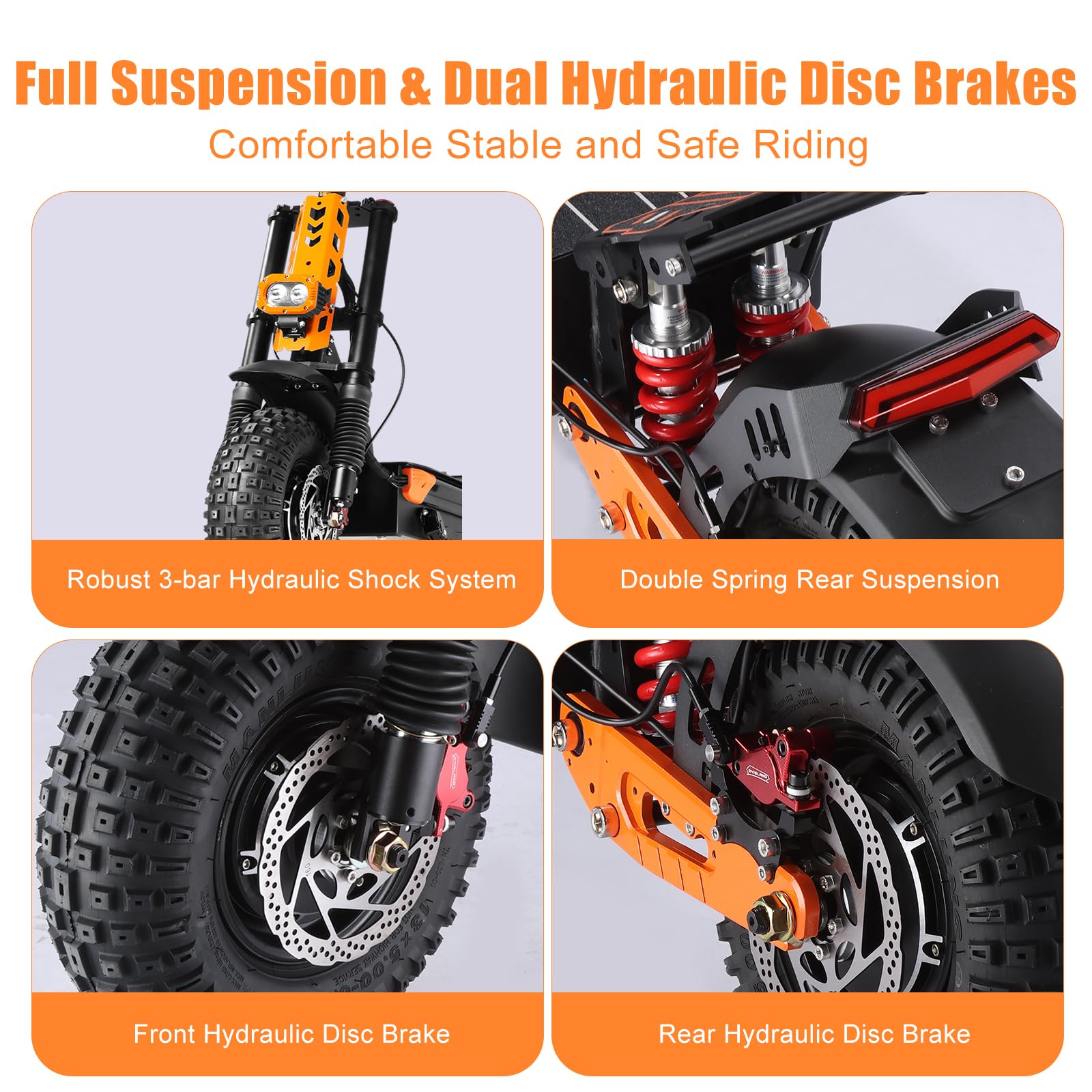 Dual Motor All-Terrain Electric Scooter with Seat