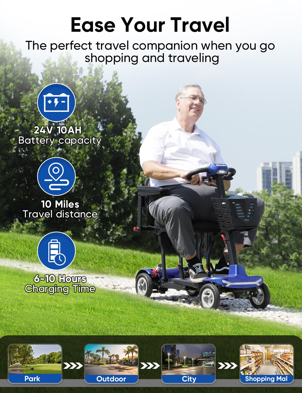 Folding 4-Wheel Mobility Scooter