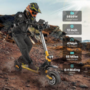 Dual Motor All-Terrain Electric Scooter with Seat